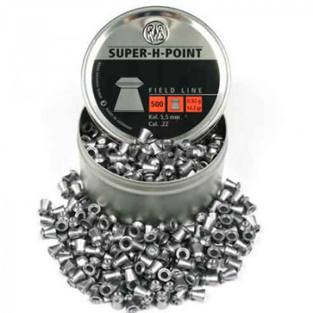 RWS Super H Point Hollow point .22 calibre air gun pellets 5.50mm 14.2 grains tin of 500