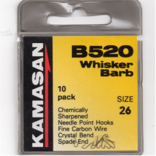 Kamasan B520 Whisker Barb Spade end Hook Size 26