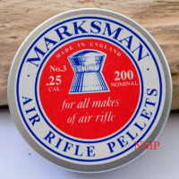 Marksman Round Head .25 calibre Air gun Pellets 19.20 grains Tin of 200